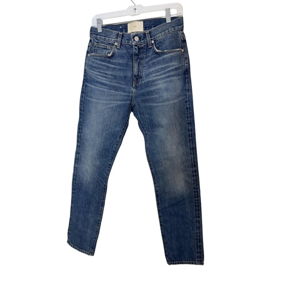 CQY Jeans Womens 27 Blue High Rise Slim Tapered Denim 100% Cotton USA Made